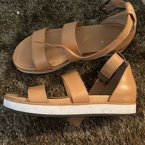 Leather Soludos ankle strap sandals